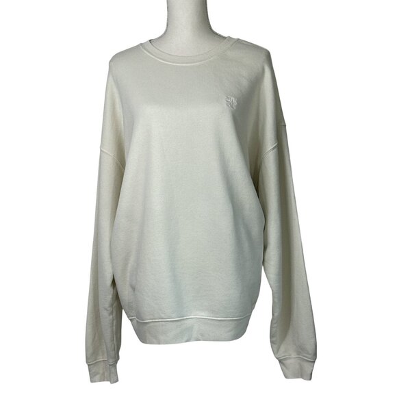 Eterne Oversized Crewneck Sweatshirt in Cream Large New Womens Pullover - Picture 5 of 16